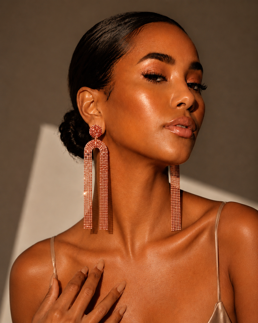 Journi Crystal Earrings - Ombre Burgundy