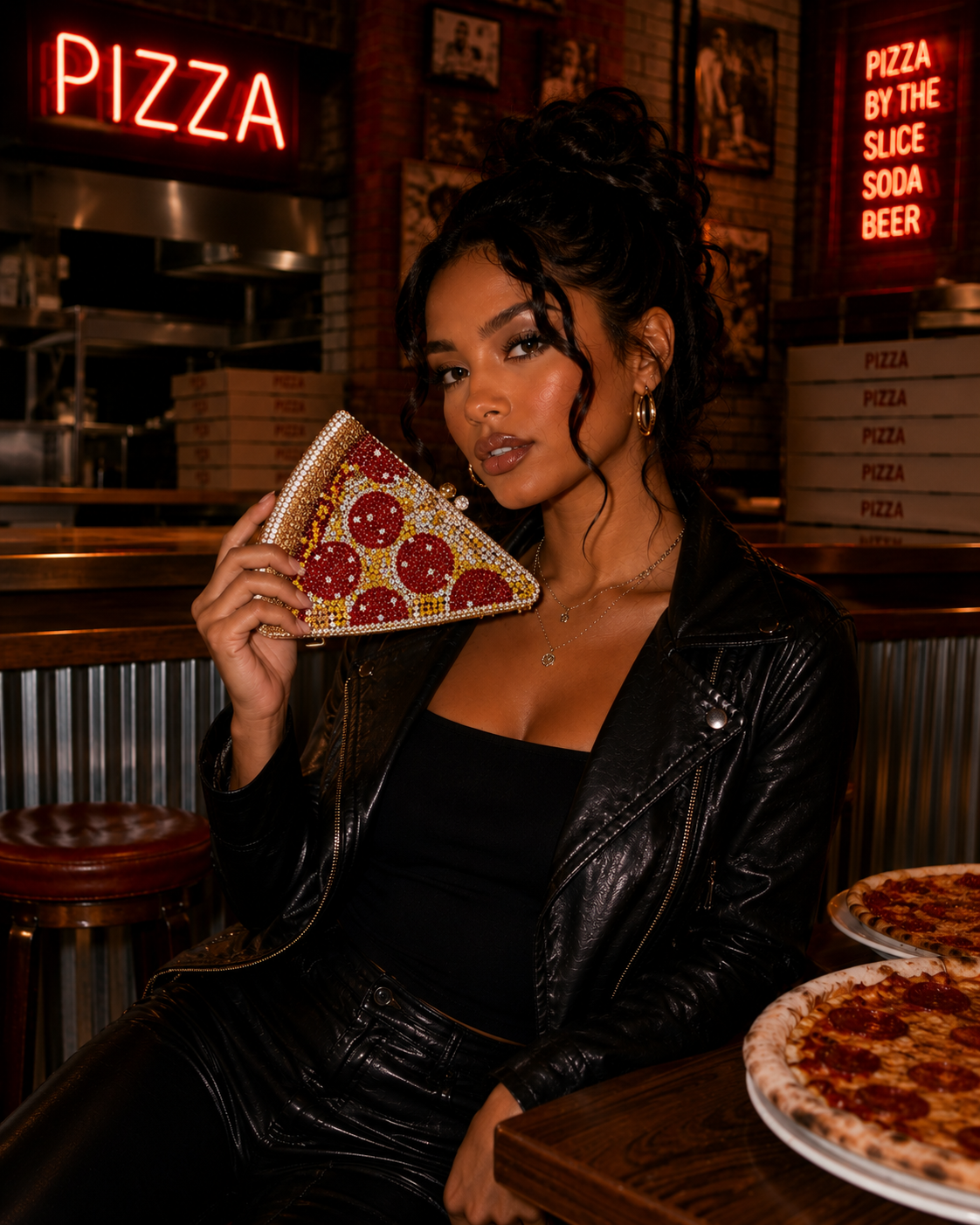 Crystal Pizza Clutch