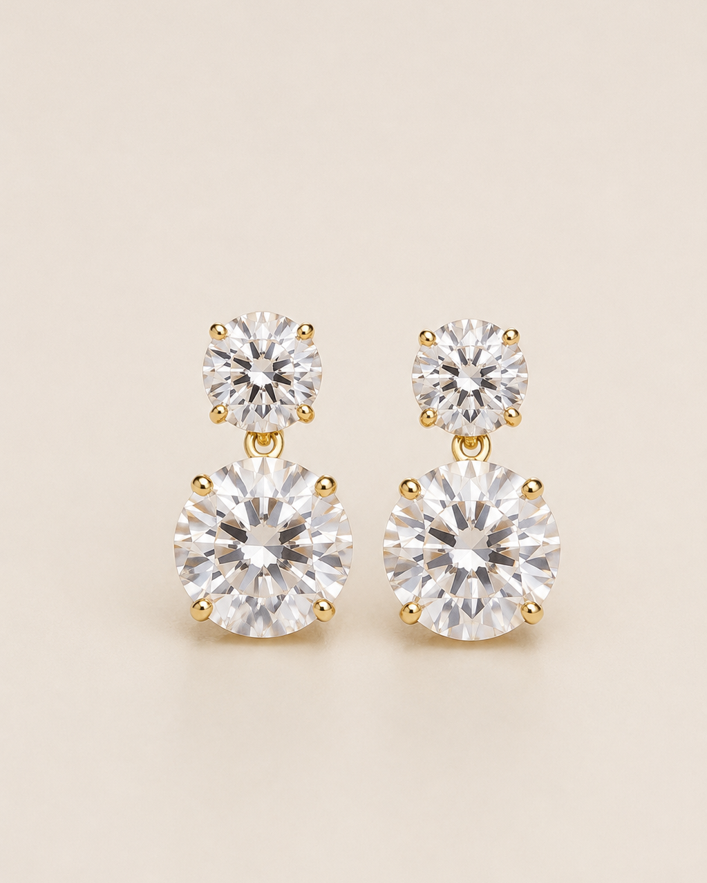 Diamond Duet Earrings - Gold