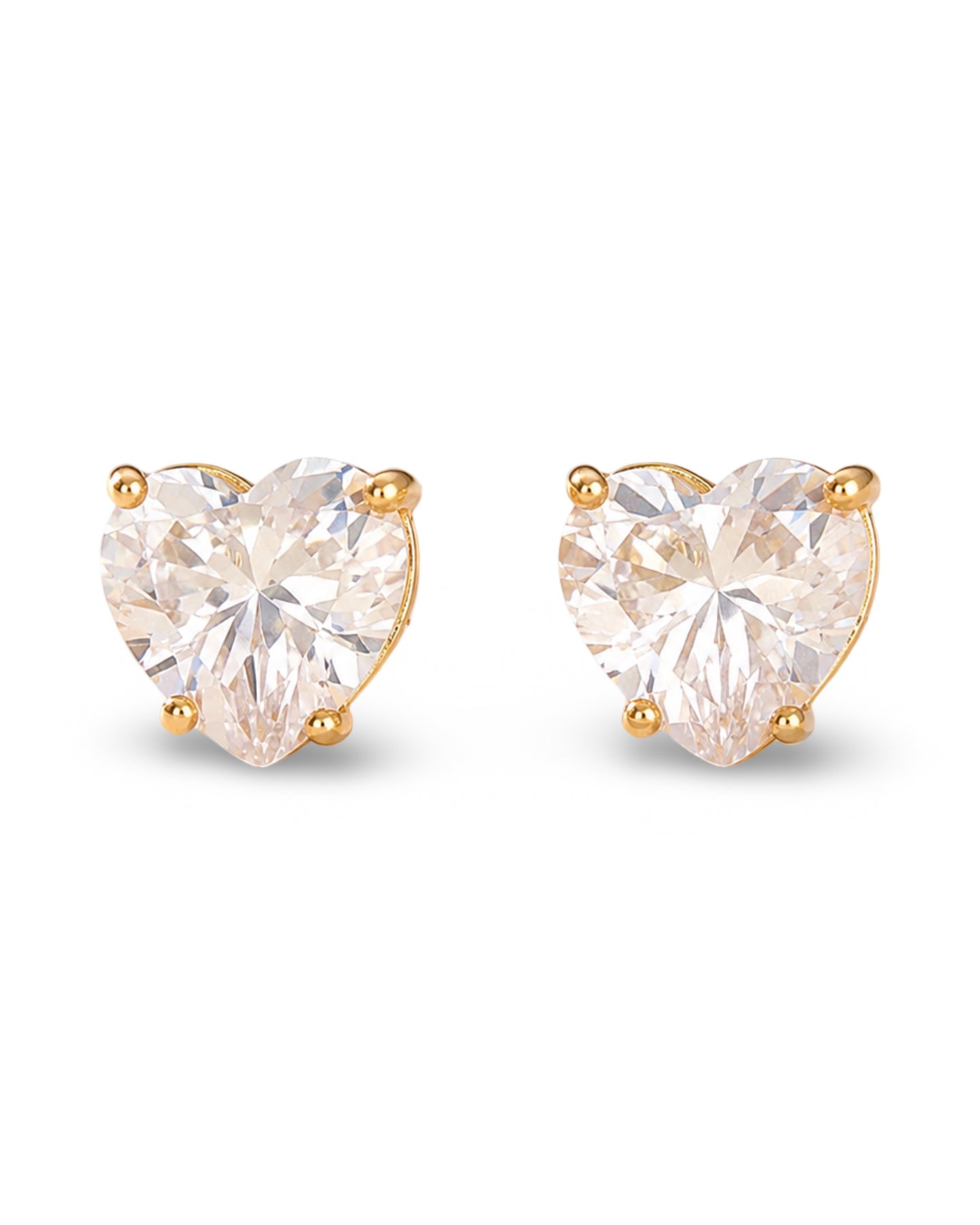 Heart Of Gold Stud Earrings - Gold