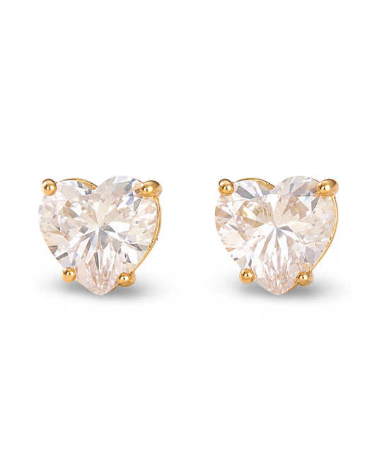 Heart Of Gold Stud Earrings - Gold