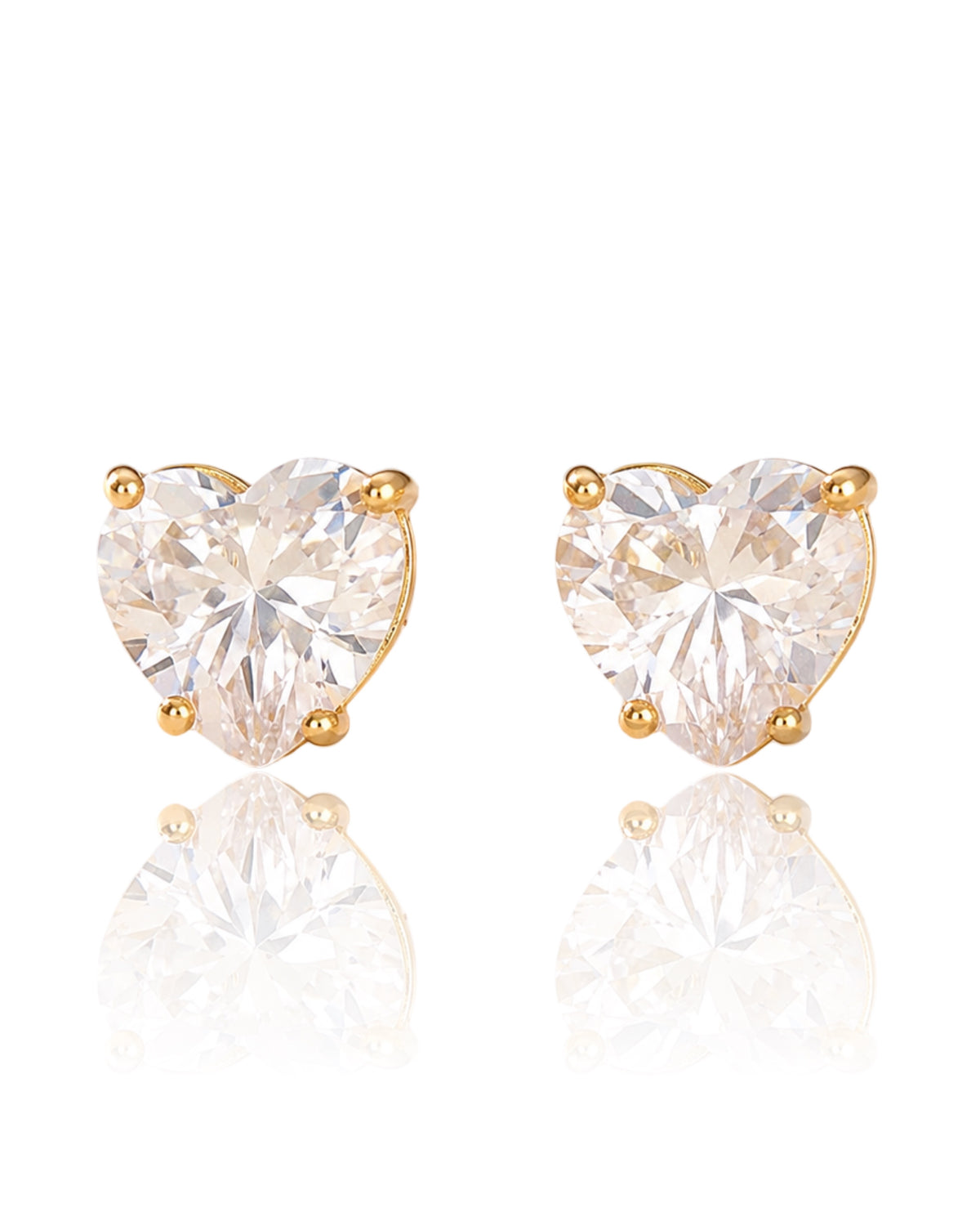 Heart Of Gold Stud Earrings - Gold
