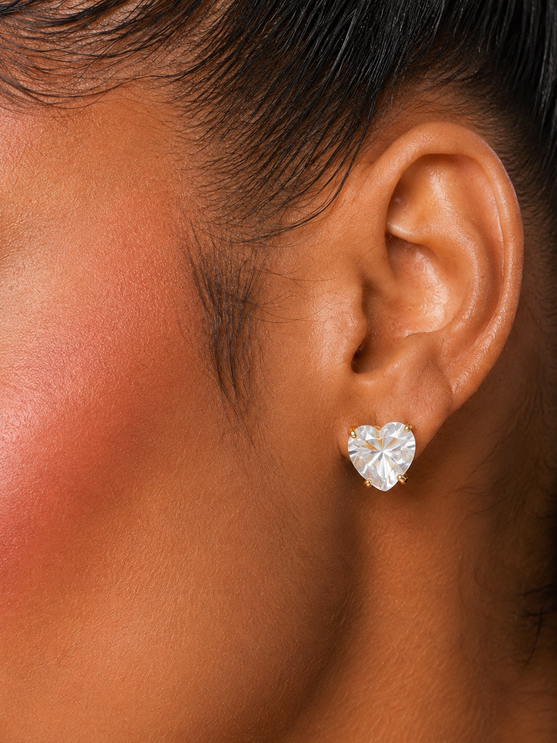 Heart Of Gold Stud Earrings - Gold