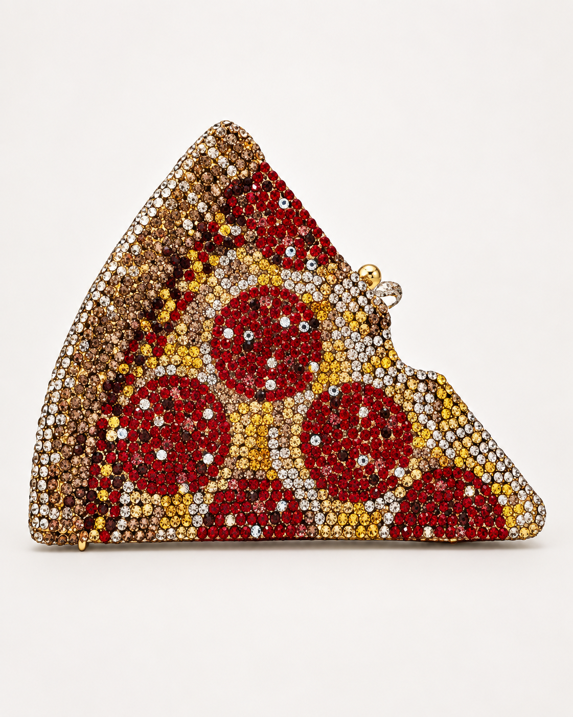Crystal Pizza Clutch - Gold