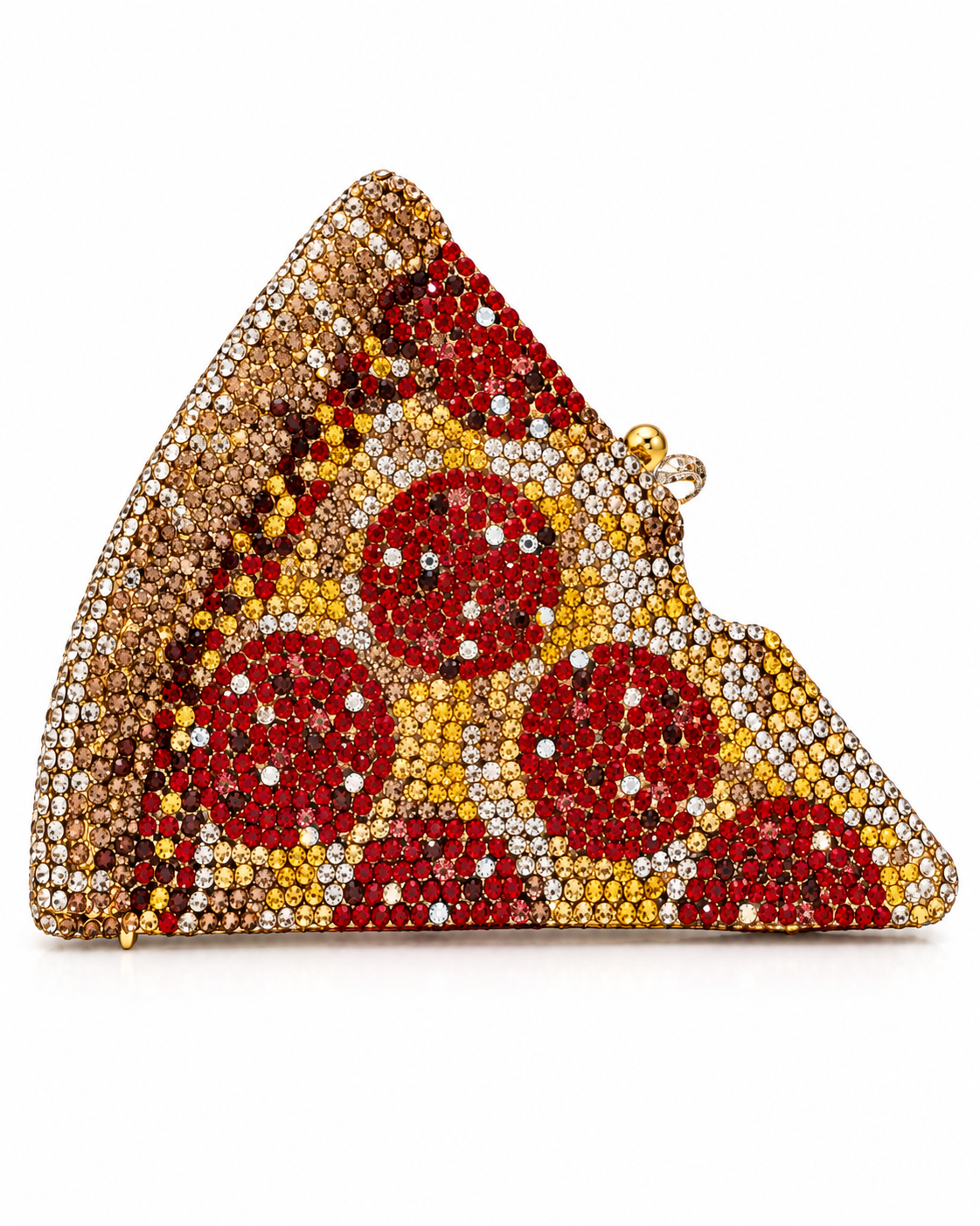 Crystal Pizza Clutch - Gold