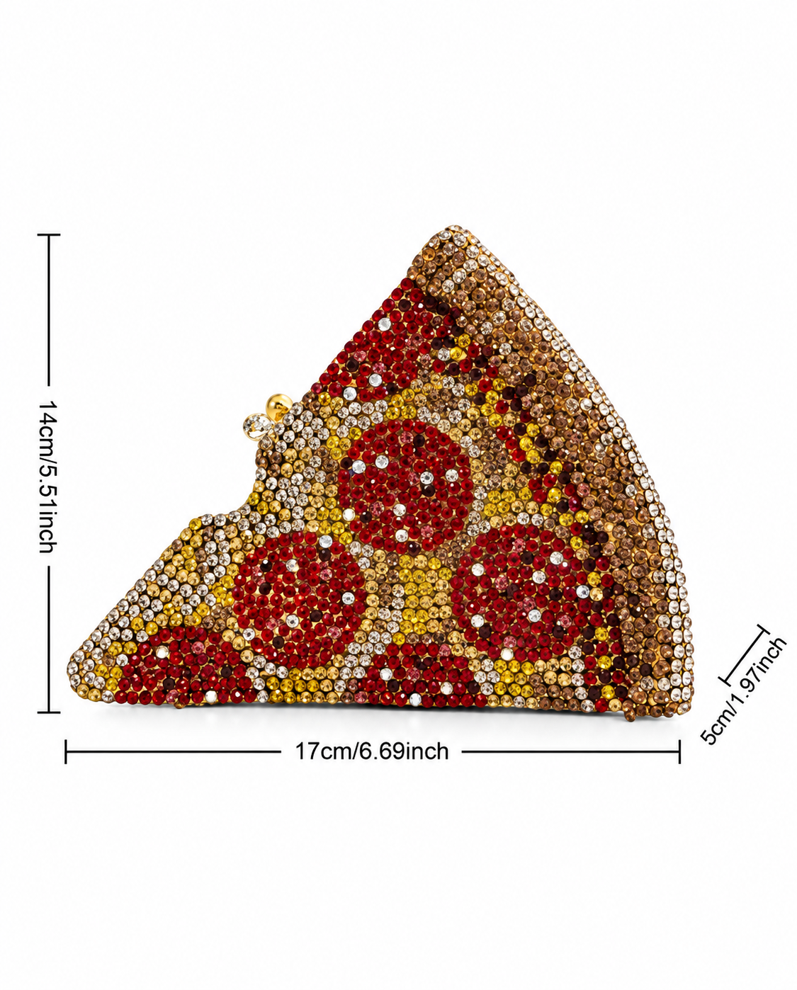 Crystal Pizza Clutch - Gold