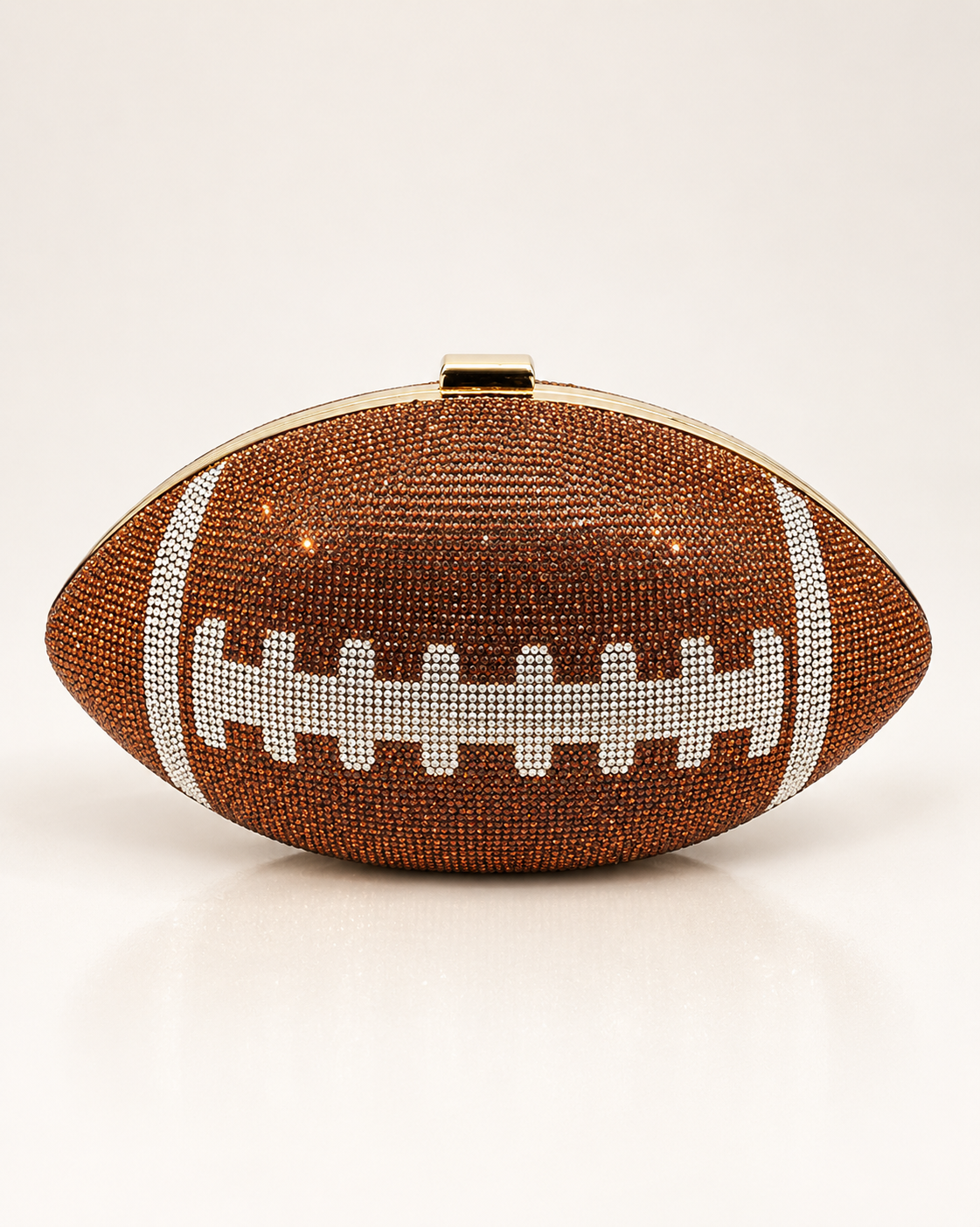 Crystal Football Clutch - Brown