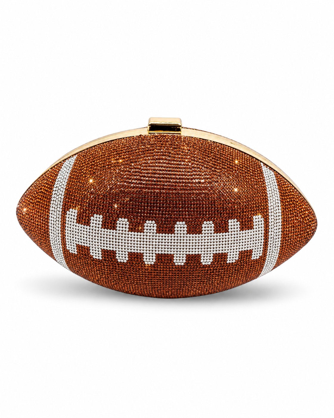 Crystal Football Clutch - Brown