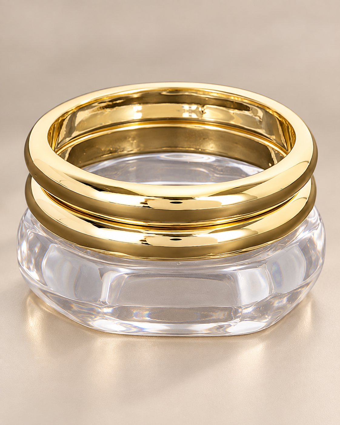 Clearly Chic Bracelet Set - Clear/ Gold
