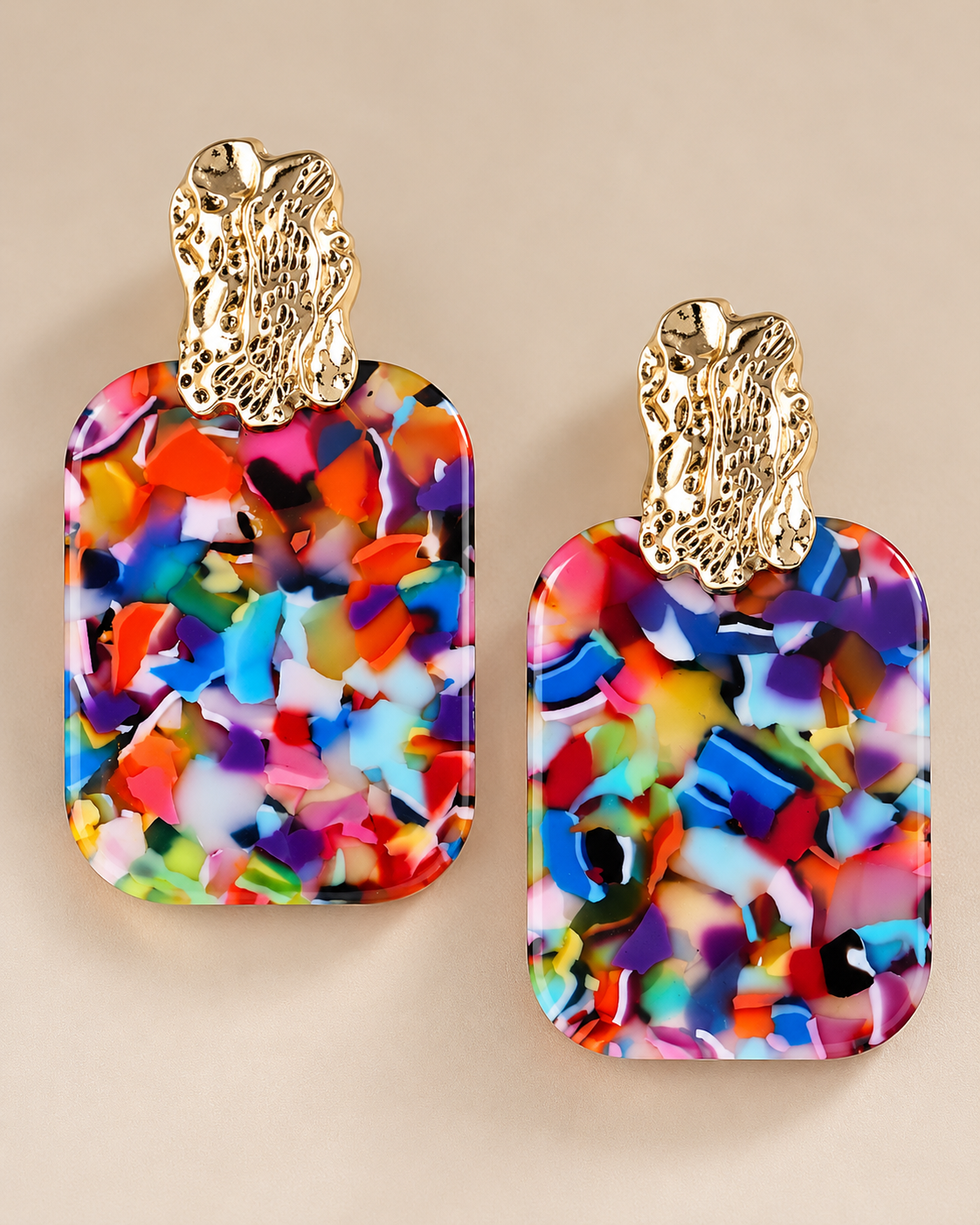 In Living Color Earrings - Gold