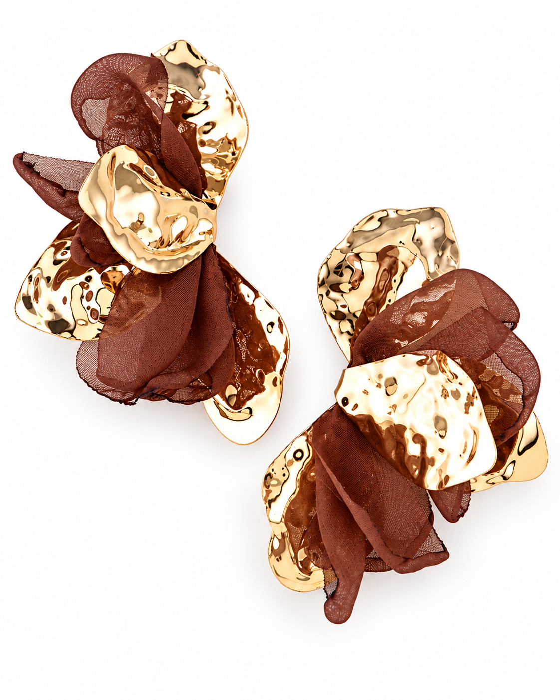 Always In Bloom Earrings - Brown