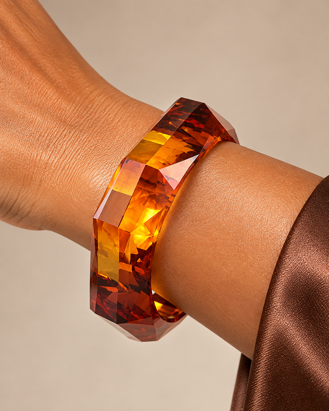 Diamond Cut Bracelet - Brown