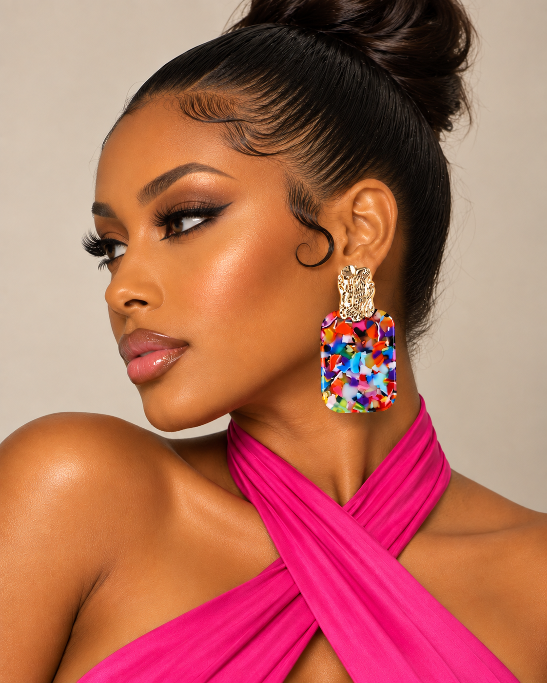 In Living Color Earrings - Gold