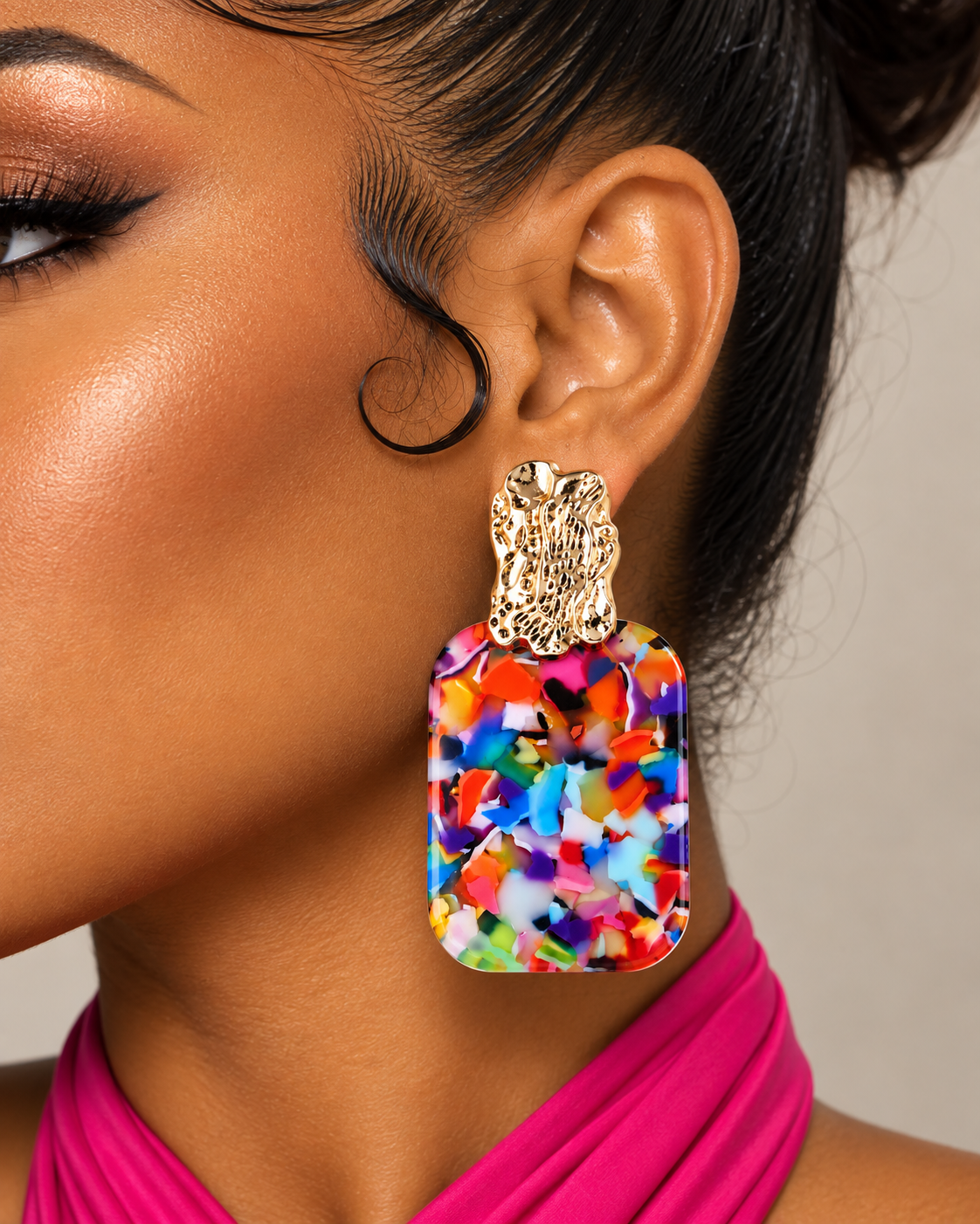 In Living Color Earrings - Gold