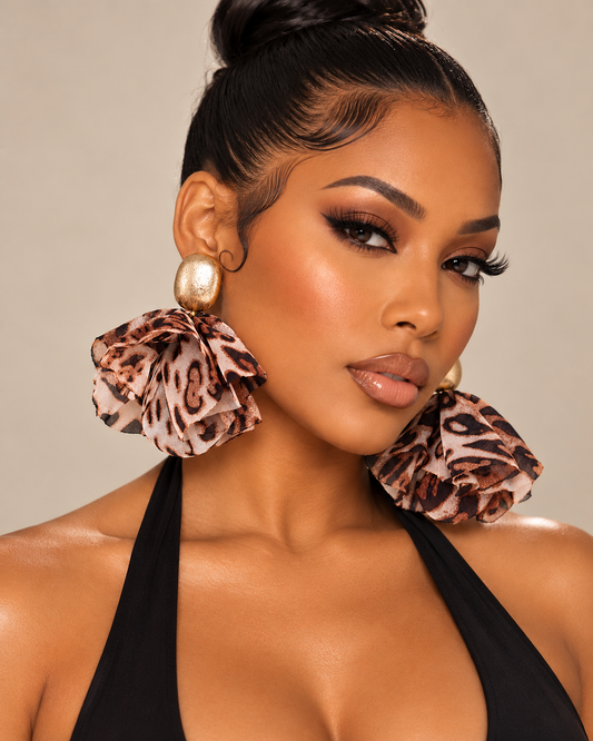Belle Tassel Earrings - Brown/Leopard