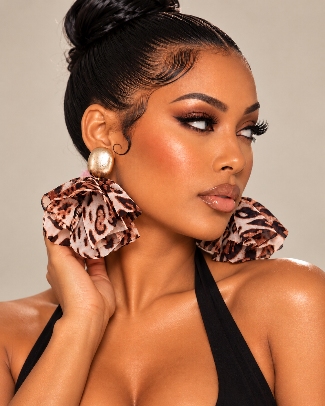 Belle Tassel Earrings - Brown/Leopard