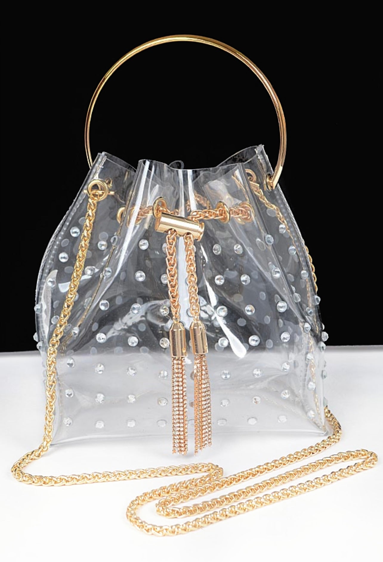 You See Me Shining Bucket Bag - Clear